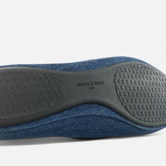VERONICA BEARD Beatrix bow-detailed denim ballet flats 8.5 - Picture 5 of 5